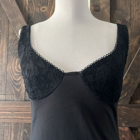 Elegant Short Dress Square Neck Lace Trim Bodycon Sleeveless Black Dress - Picture 8 of 11